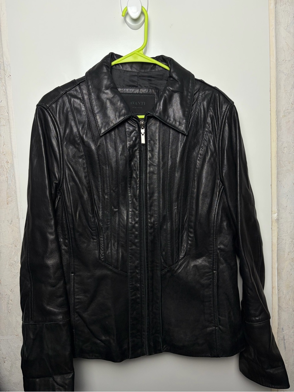 Avanti New York Black Leather‎ Jacket sz L